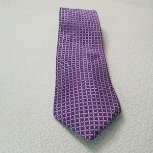 Barneys New York Mens Black/purple Rope Pattern 100% Silk Tie EUC